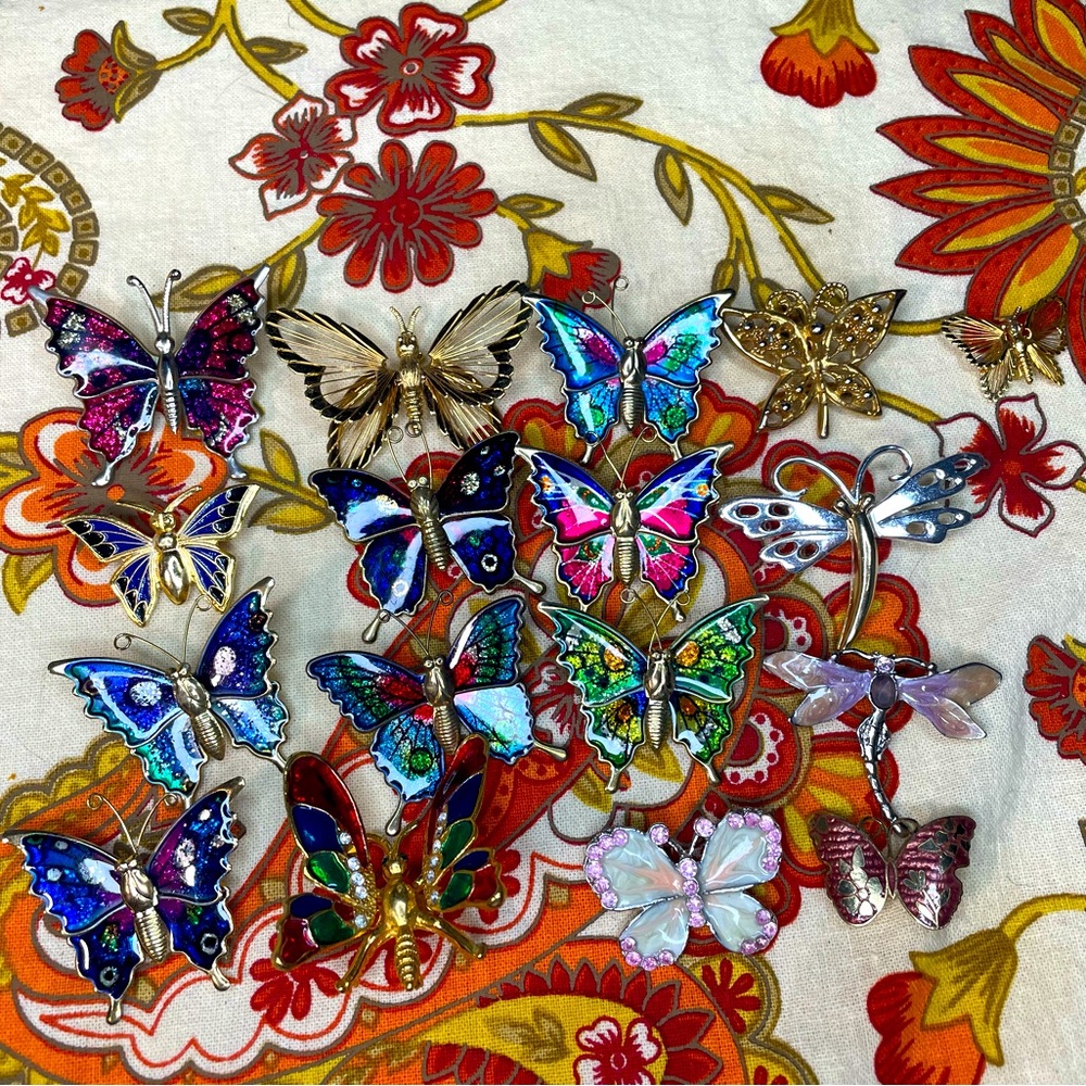 Colorful Butterfly Brooch Set
